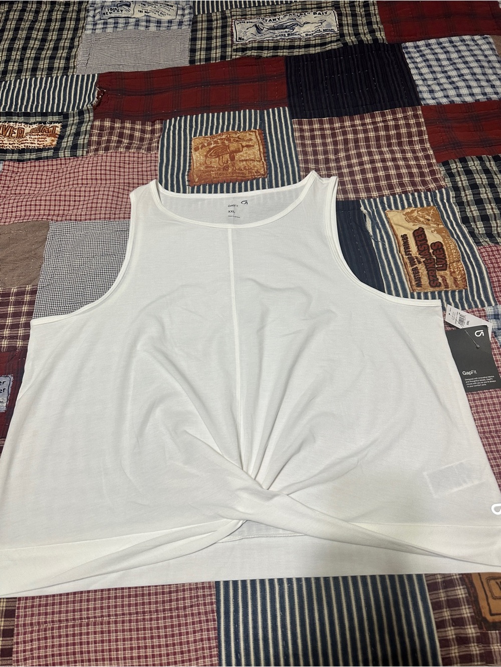 GAP White Twist-Front Tank Top